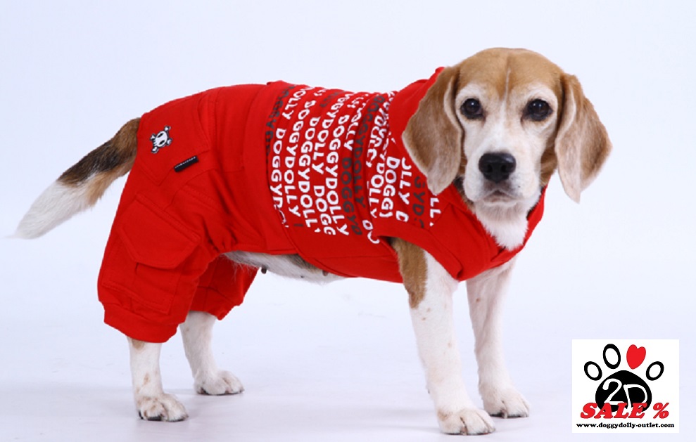 DoggyDolly DRF013 Jogginganzug für Hunde rot