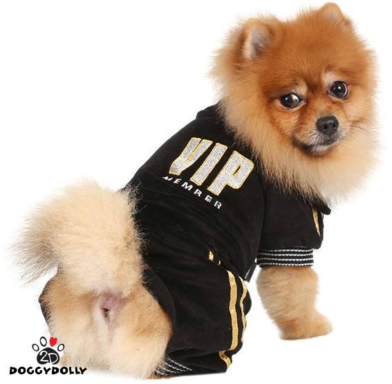 DoggyDolly DRF010 Jogginganzug für Hunde VIP schwarz