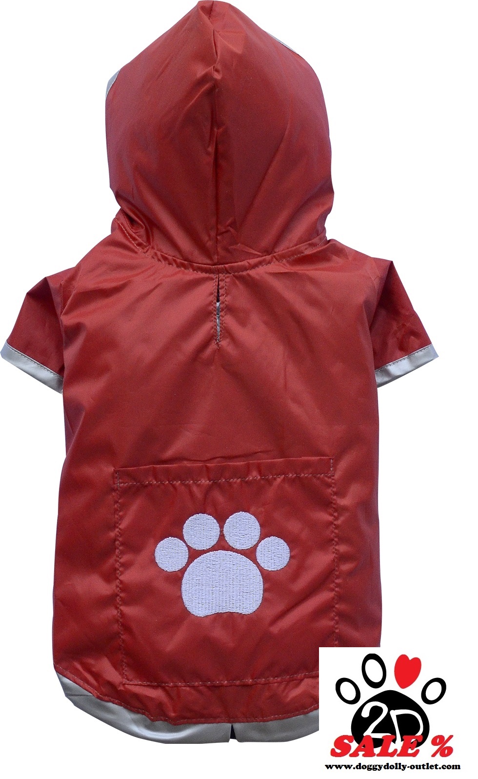 Vorführmodell - DoggyDolly BIGDOG Hunderegenmantel rot BD012