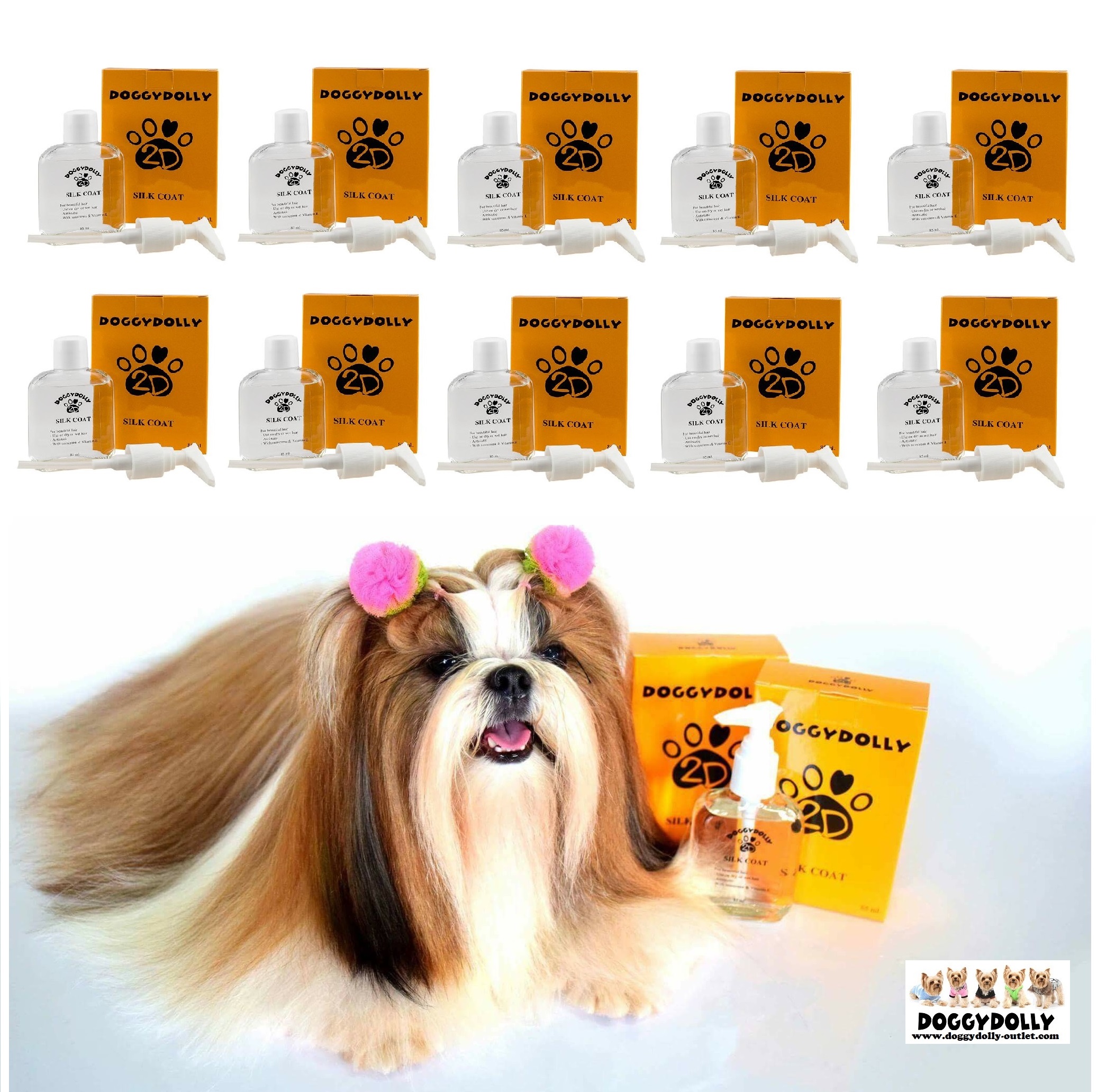 DoggyDolly PS001 Silk Coat Fellpflege für Hunde 10er Set