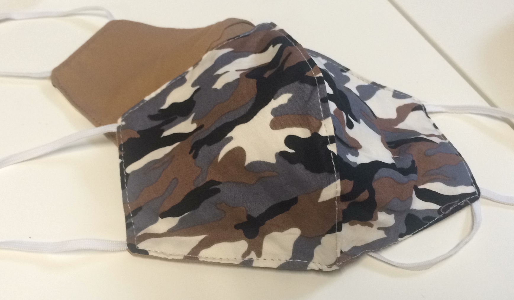 DoggyDolly Mundbedeckung aus Baumwolle - Gesichtsmaske camouflage weiß 2er Set
