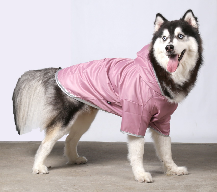 DoggyDolly BIG DOG BD013 Regenmantel für große Hunde rosa