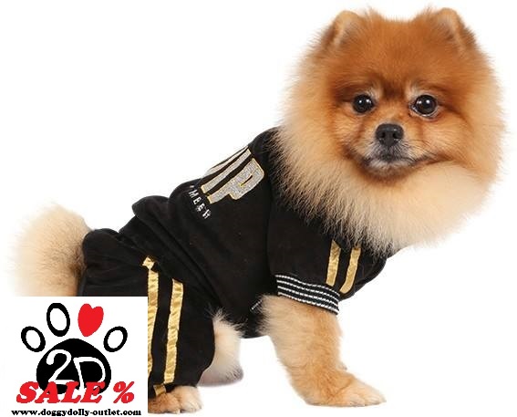 DoggyDolly DRF010 Jogginganzug für Hunde VIP schwarz