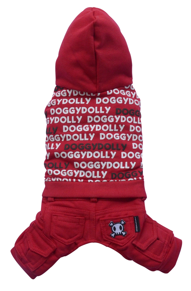 DoggyDolly DRF013 Jogginganzug für Hunde rot
