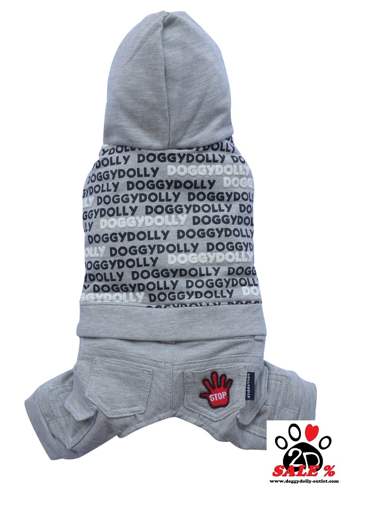 DoggyDolly DRF012 Jogginganzug für Hunde grau