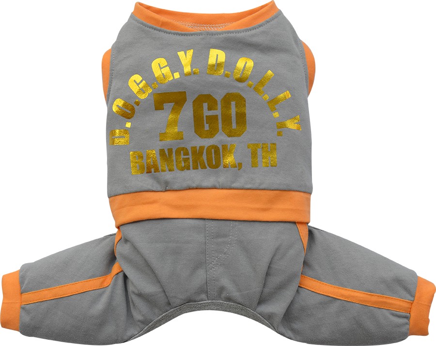 DoggyDolly C279 Jogginganzug für Hunde grau.orange