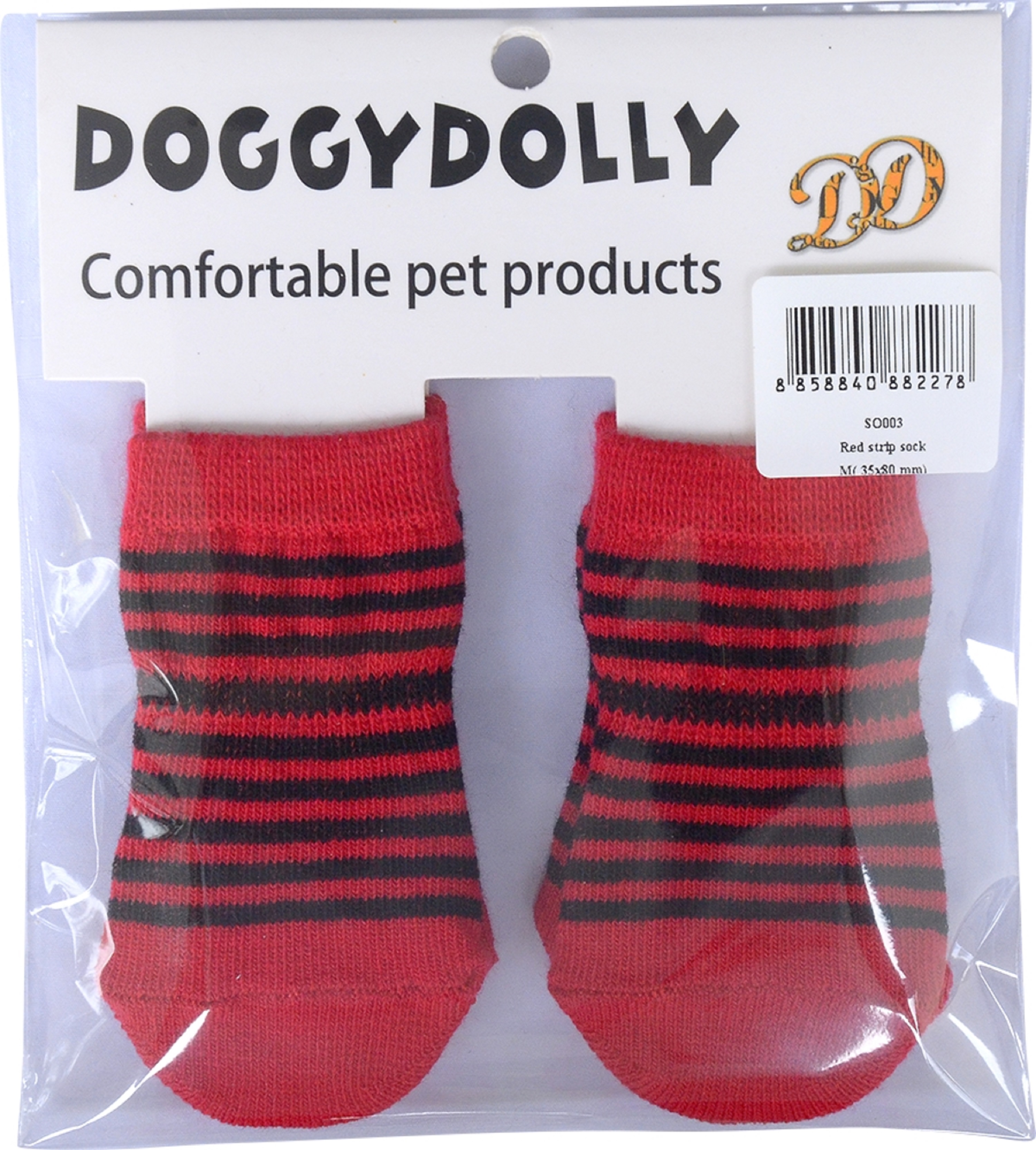 DoggyDolly SO003 Hundesocken rot-schwarz