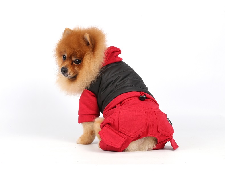 DoggyDolly W108 Outdoor Jogginganzug für Hunde schwarz-rot