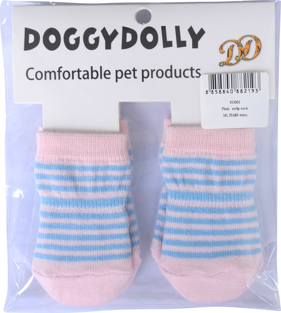 DoggyDolly SO001 Hundesocken rosa-blau
