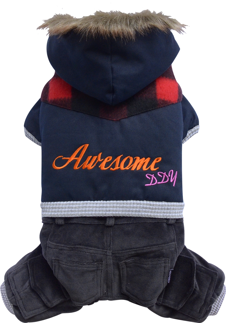 DoggyDolly W299 Outdoor Jogginganzug für Hunde blau-schwarz