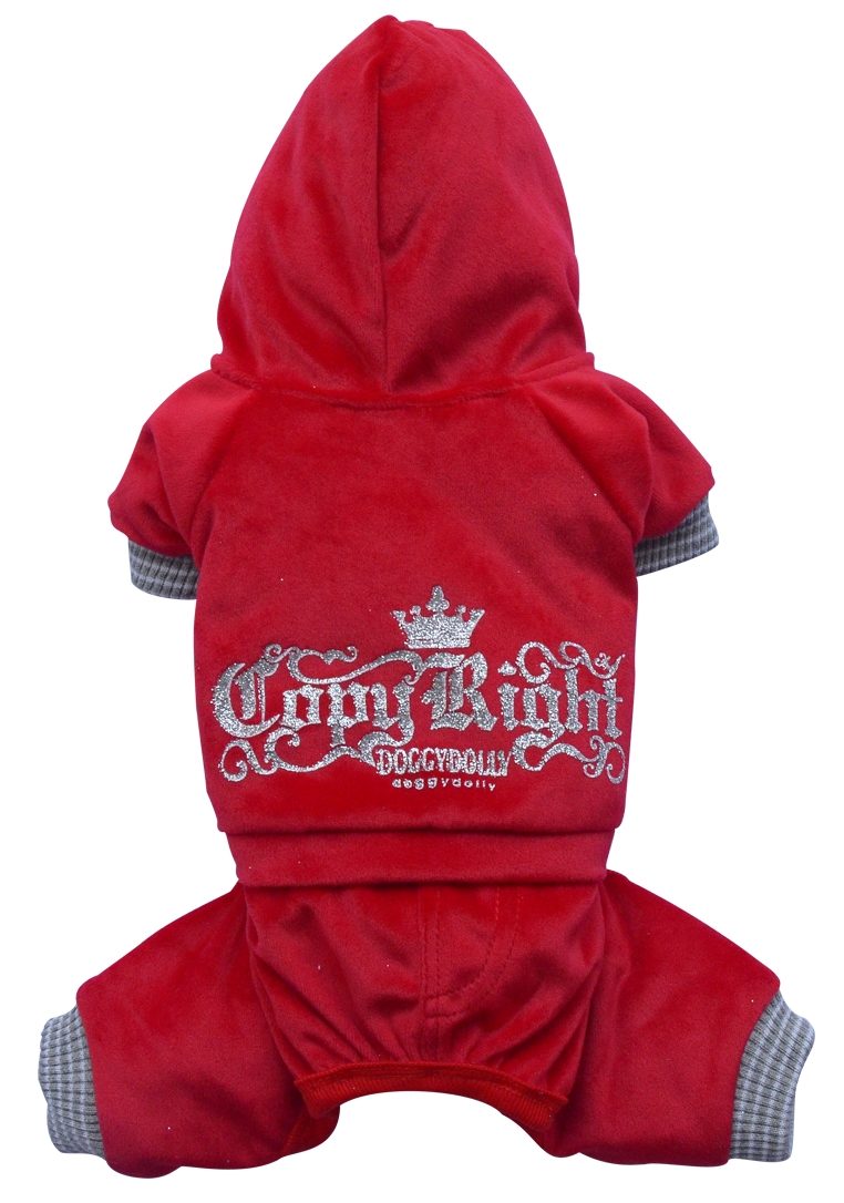 DoggyDolly DRF024 Jogginganzug für Hunde rot