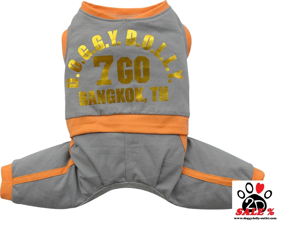DoggyDolly C279 Jogginganzug für Hunde grau.orange