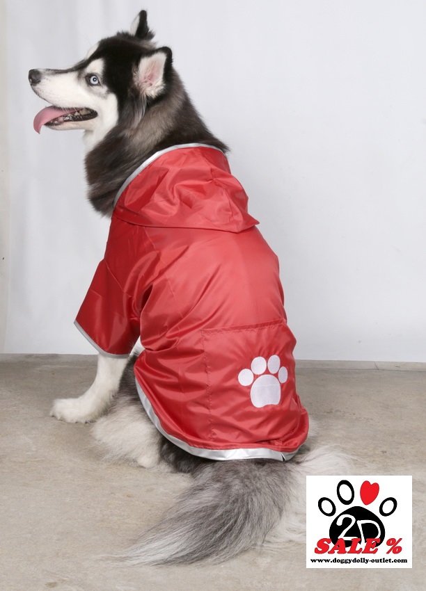 Vorführmodell - DoggyDolly BIGDOG Hunderegenmantel rot BD012