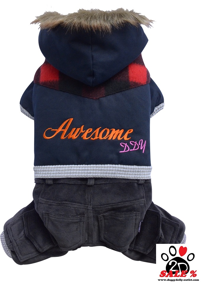 DoggyDolly W299 Outdoor Jogginganzug für Hunde blau-schwarz
