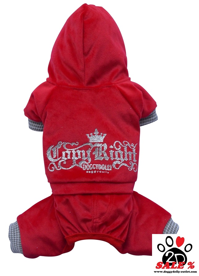 DoggyDolly DRF024 Jogginganzug für Hunde rot