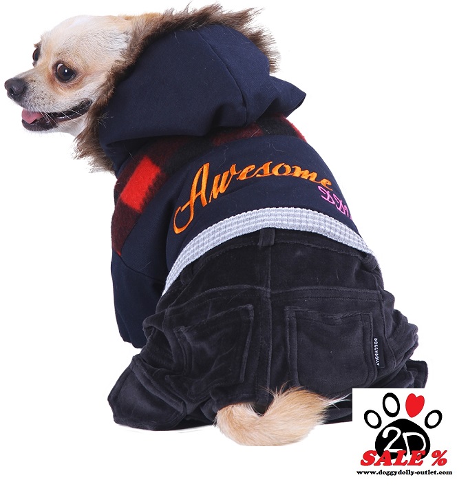 DoggyDolly W299 Outdoor Jogginganzug für Hunde blau-schwarz